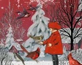 Gathering of Friends - Seasons Greeting 1962 | Decoupage Queen | Ellen J Goods | A4 Decoupage Paper Crafts, scrapbooking, art journals
