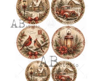 Christmas Winter Scene Rounds | AB Studios #8068 | A4  | Crafts, scrapbooking, art journals, mixed media