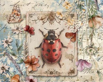 Ladybird |Iveta Ziendina | Decoupage Queen A4 paper | DIY crafts