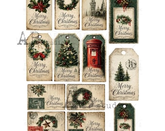 Christmas tags  | AB Studios #800 | A4  | Crafts, scrapbooking, art journals, mixed media