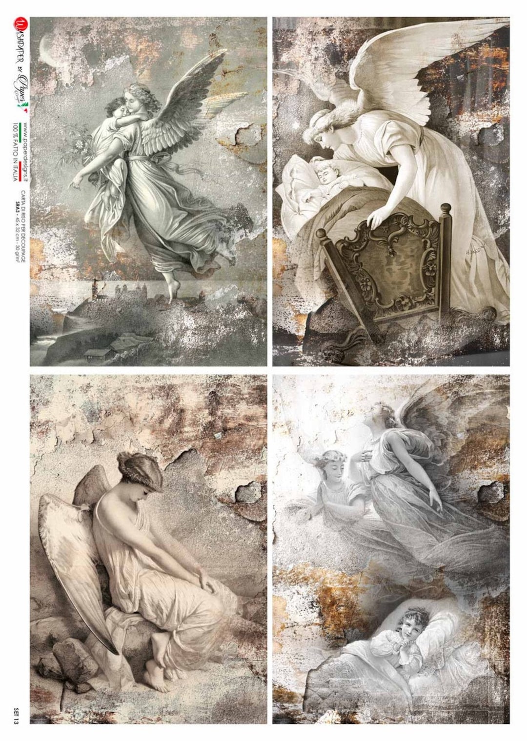 Angel Four Pack| Paper Design Set 13|A4 Paper - Decoupage Paper for DIY ...