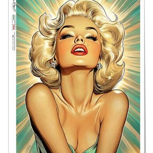 Marilyn Cartoon |Paper Designs - #55|A4 paper - Decoupage Paper for DIY, Crafts, scrapbooking, art journals, mixed media