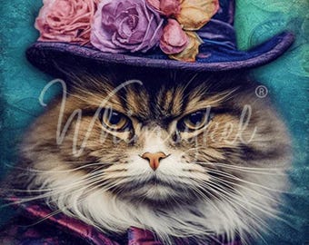 Sour Puss | Whimsykel Designs |  21" x 29" | 18 lb Tissue