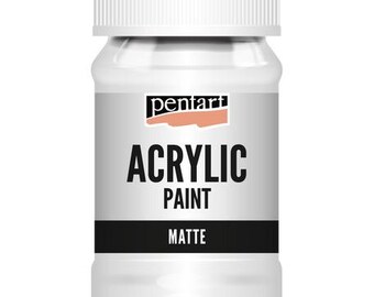 White | Pentart Acrylic Paint Matte | 100ML | mixed media, scrapbooking, art journals, diy crafts