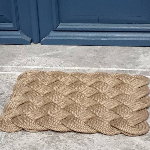 Nautical doormat, rope carpet, maritime doormat, doormat made of jute rope, sailor's knot, made by hand, rustic, washable