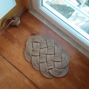 Ocean Plait nautical doormat, maritime doormat made of jute rope handmade
