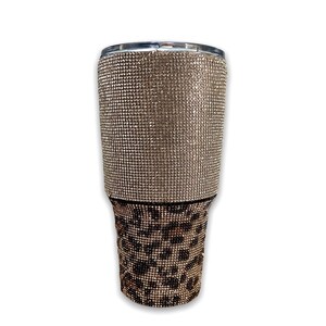 Cheetah Silver Crystal Tumbler
