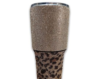 Cheetah Silver Crystal Tumbler