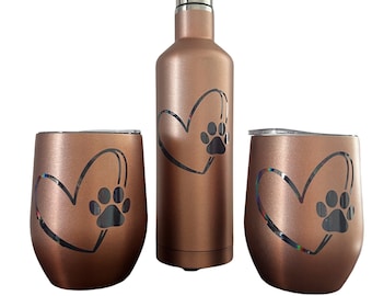 Juego de vaso de vino de oro rosa