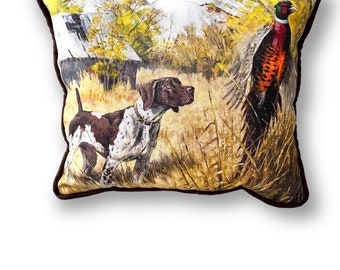Pointing Dog Decorative Pillow