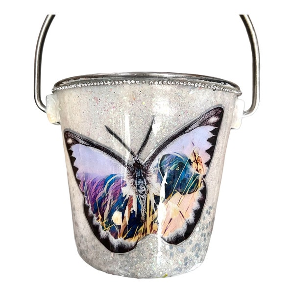 Crate Water Bucket Purple or WHITE Butterfly