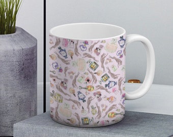 Taza de Weimaraner con perfume francés rosa