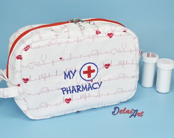 Pharmacy bag, pharmacy pouch, medicine bag, medicine pouch, first aid, health care.