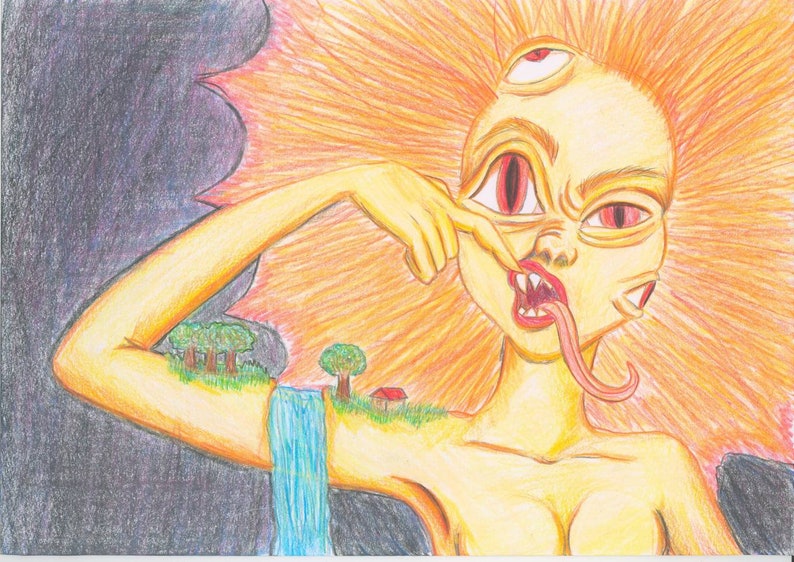 colored pencils THE SUN