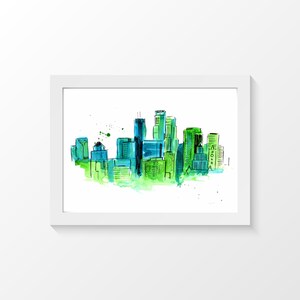 Minneapolis Skyline Print - Blue/Green