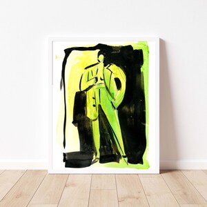 Green Suit Fashion Illustration Print
