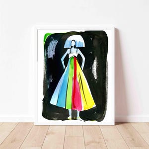 Rainbow Dress Fashion Illustration Print