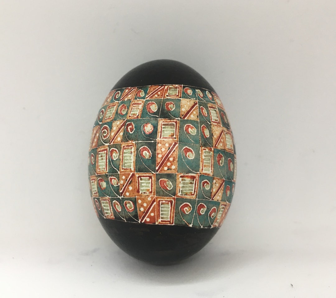 Ukrainian Egg Easter Pysanka Egg Modern Design Batik Art Unique Gift ...