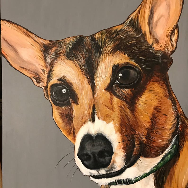 Custom Painted Pet Portraits-Acrylic on canvas image 3