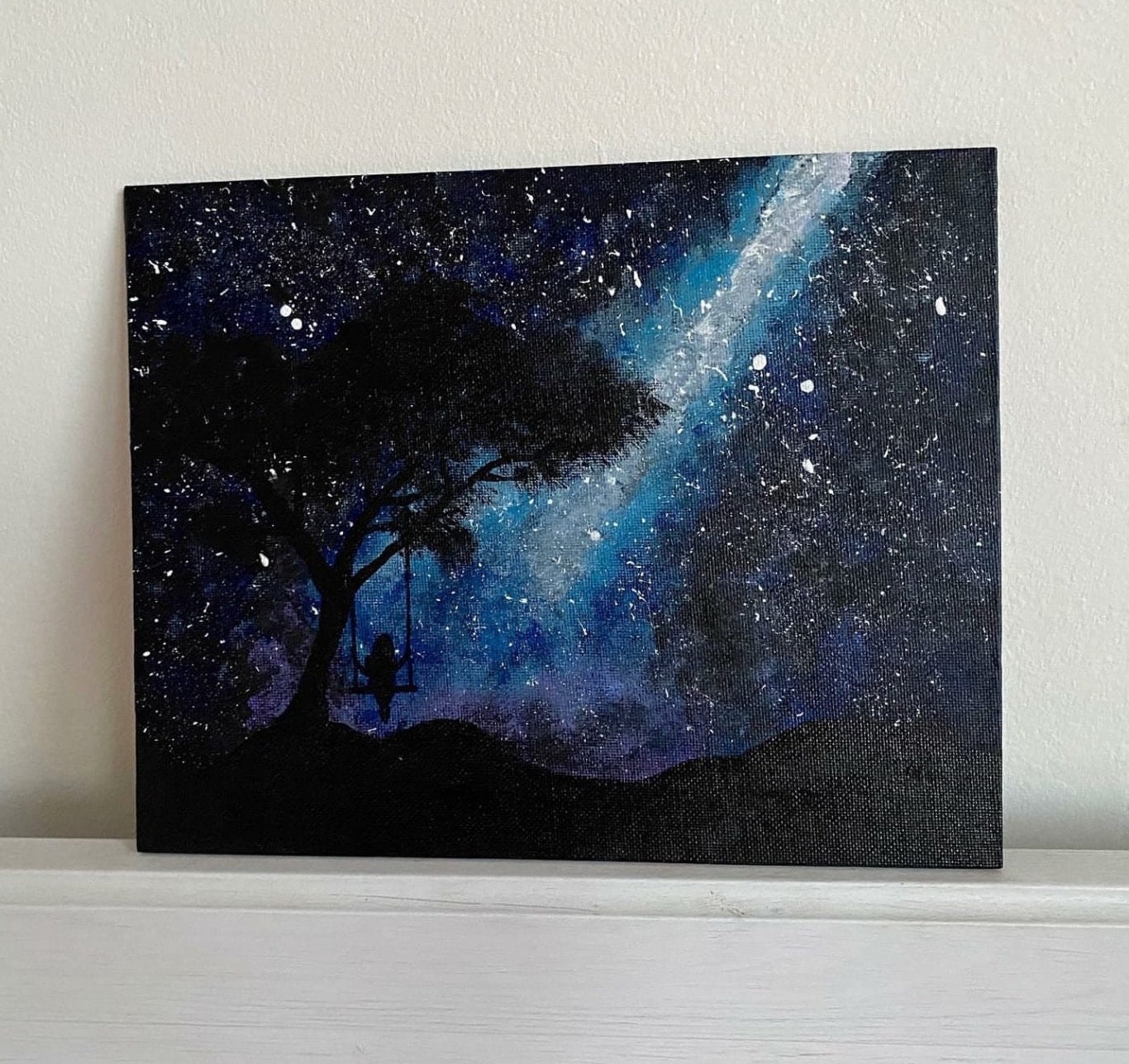 Handpainted night sky canvas Etsy