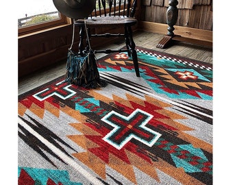 Throw Rug Tapestry Southwest Western Hand Woven Wool 20x40" Replica #432 