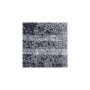 May include: A square textile swatch featuring a dark charcoal grey and black mottled pattern. The surface is interrupted by two horizontal, lighter grey stripes that run across the centre, creating a distinct contrast against the darker textured background.