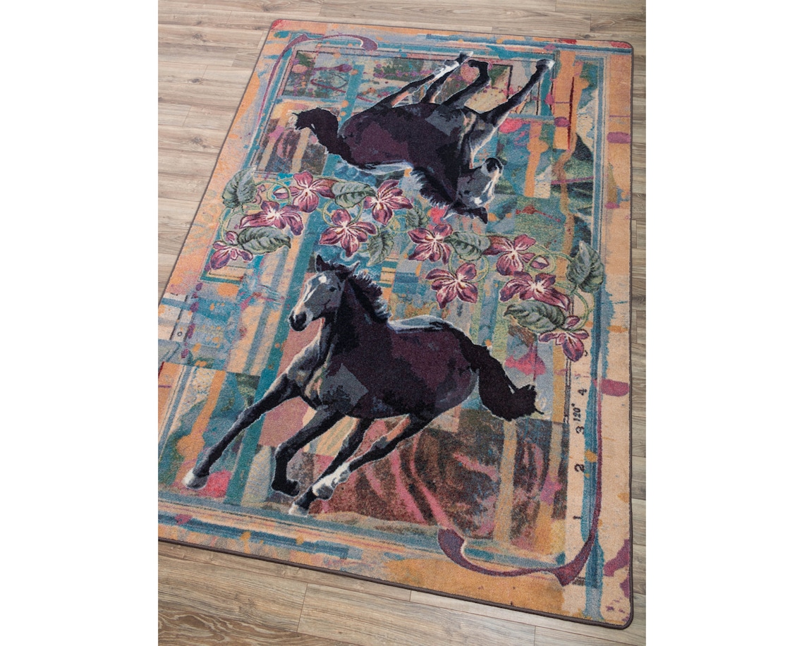 Horses Rug Horse Rug Horse Area Rug Western Rug Western Etsy