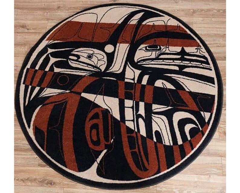 6ft Round Native American Rug Red Native American Round Rug Etsy