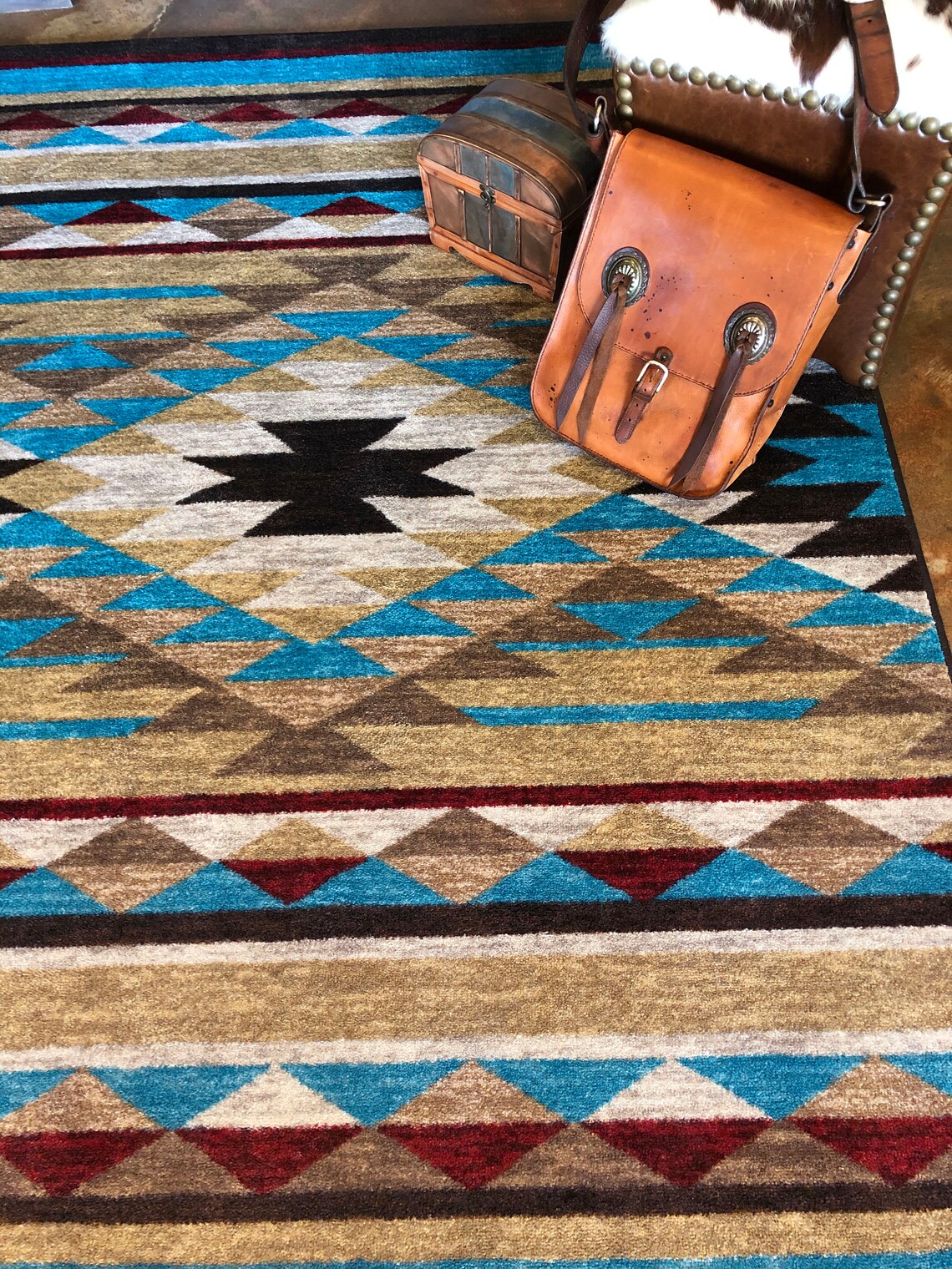 Bright Native American Style Rug Bright Native American Style Etsy