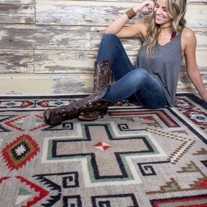 Pink Rose Tribal Aztec Round Rug main image 0