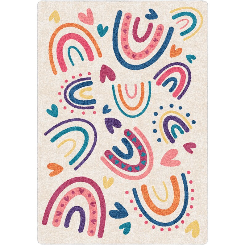 Rainbow Rug, Rainbows Rug, Rainbow Carpet, Rainbow Area Rug, Pink