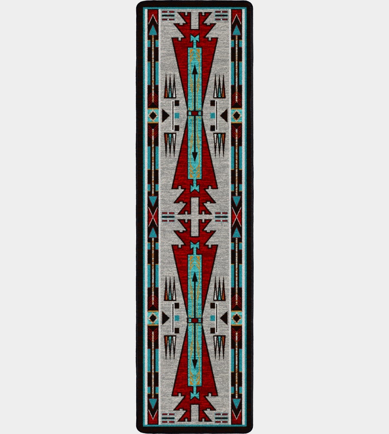 Gray Southwestern Rug Gray Southwest Rug Gray Southwestern Etsy