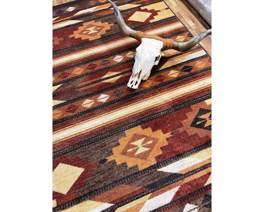 Red Southwestern Rug, Red Southwest Rug, Red Aztec Rug, Red Southwestern Area Rug, Red Western