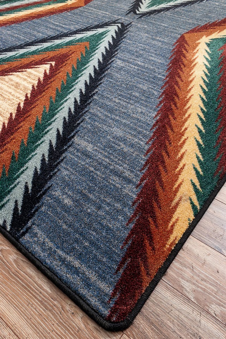Blue Southwestern Rug Southwest Rug Southwestern Rug Etsy