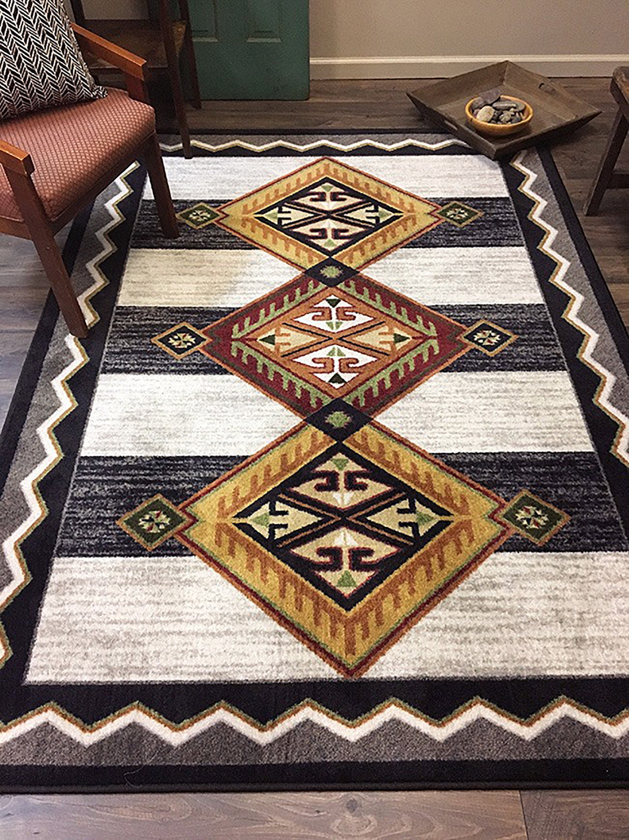 Black and White Southwestern Rug Southwestern Area Rug Etsy