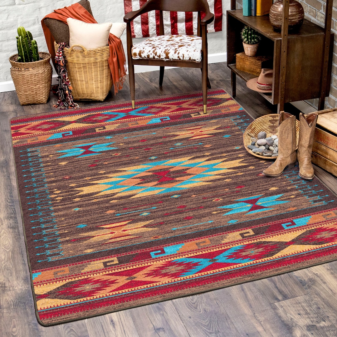 Turquoise Rug, Turquoise Area Rug, Southwestern Rug, Southwestern Area