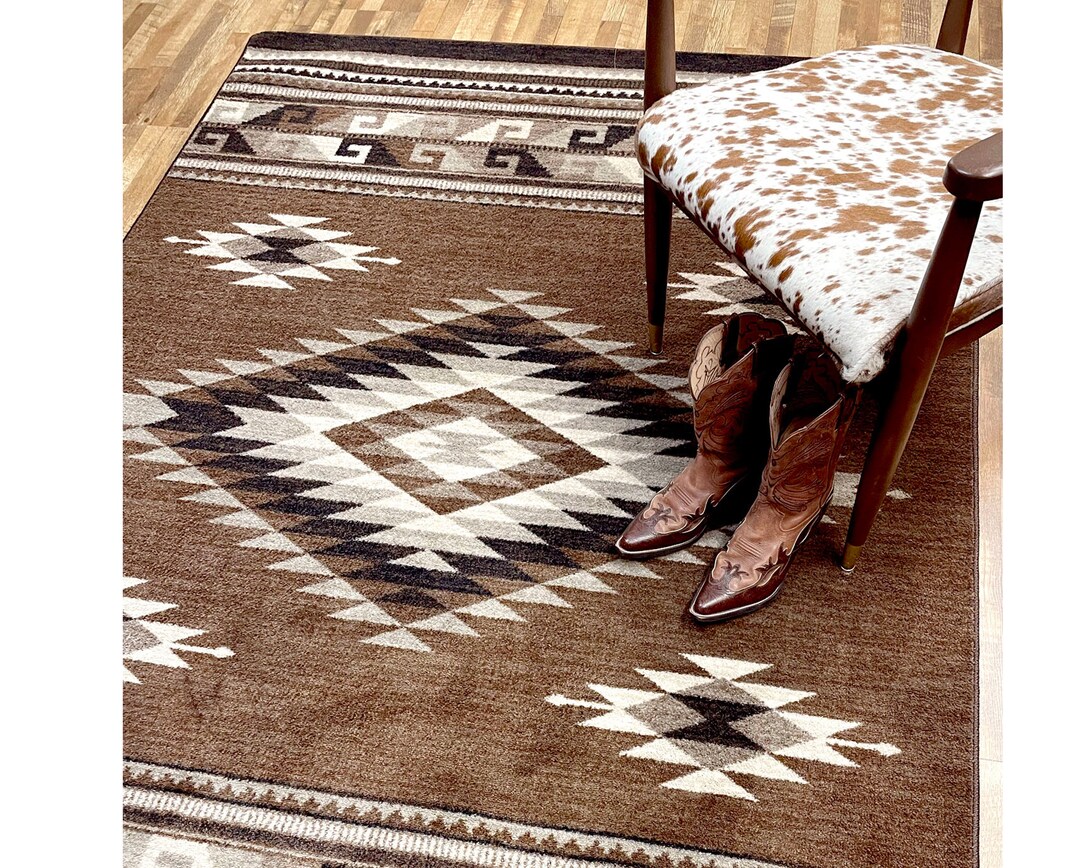 Brown Southwestern Rug, Brown Southwest Rug, Brown Western Rug, Brown