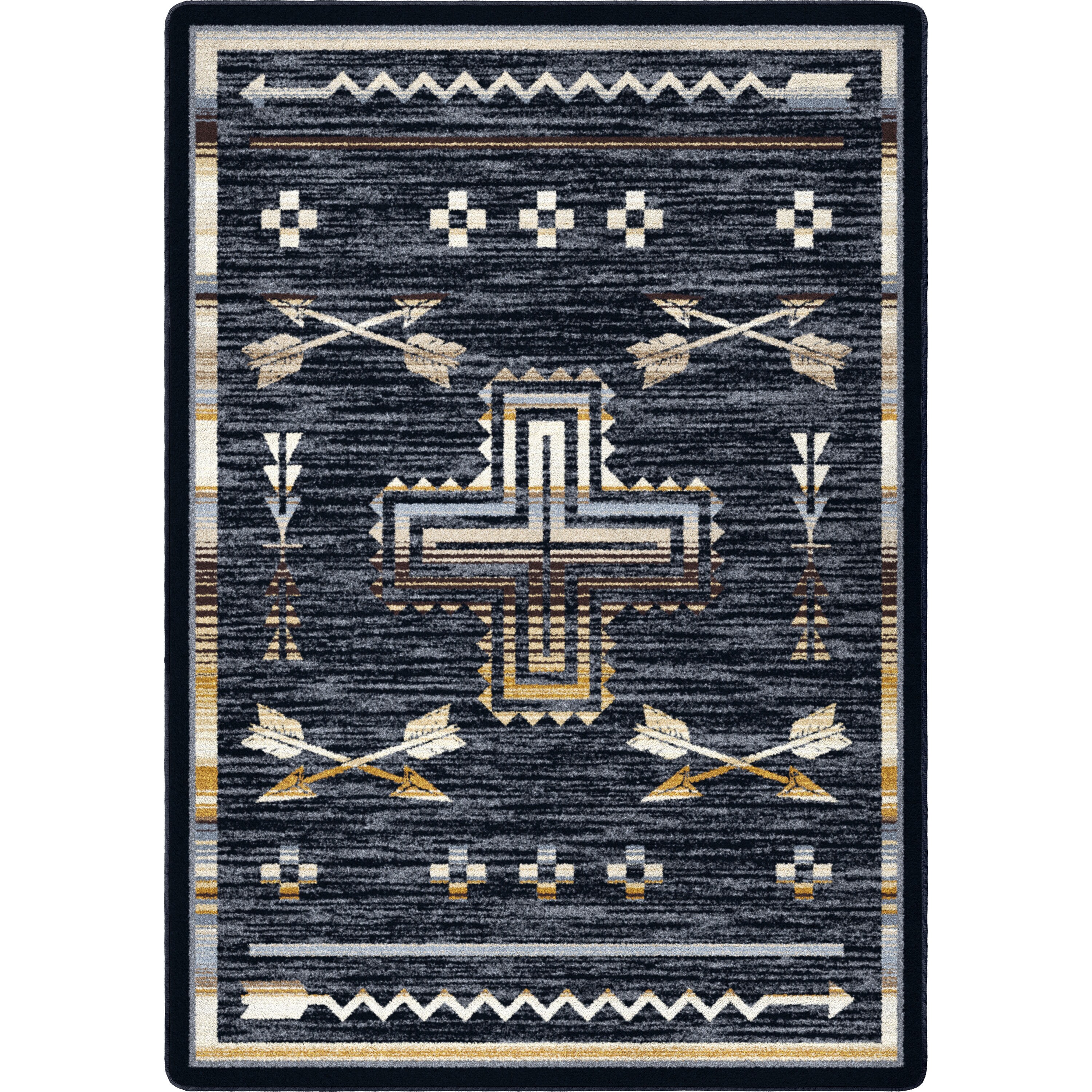 Navy Blue Southwest Area Rug 8x10 Southwestern Rug Native Etsy