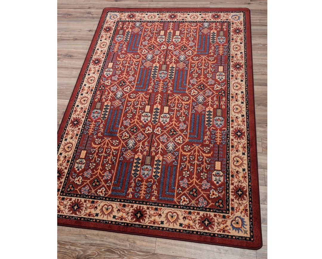 Red Persian Style Rug Persian Style Area Rug Persian Rug Etsy