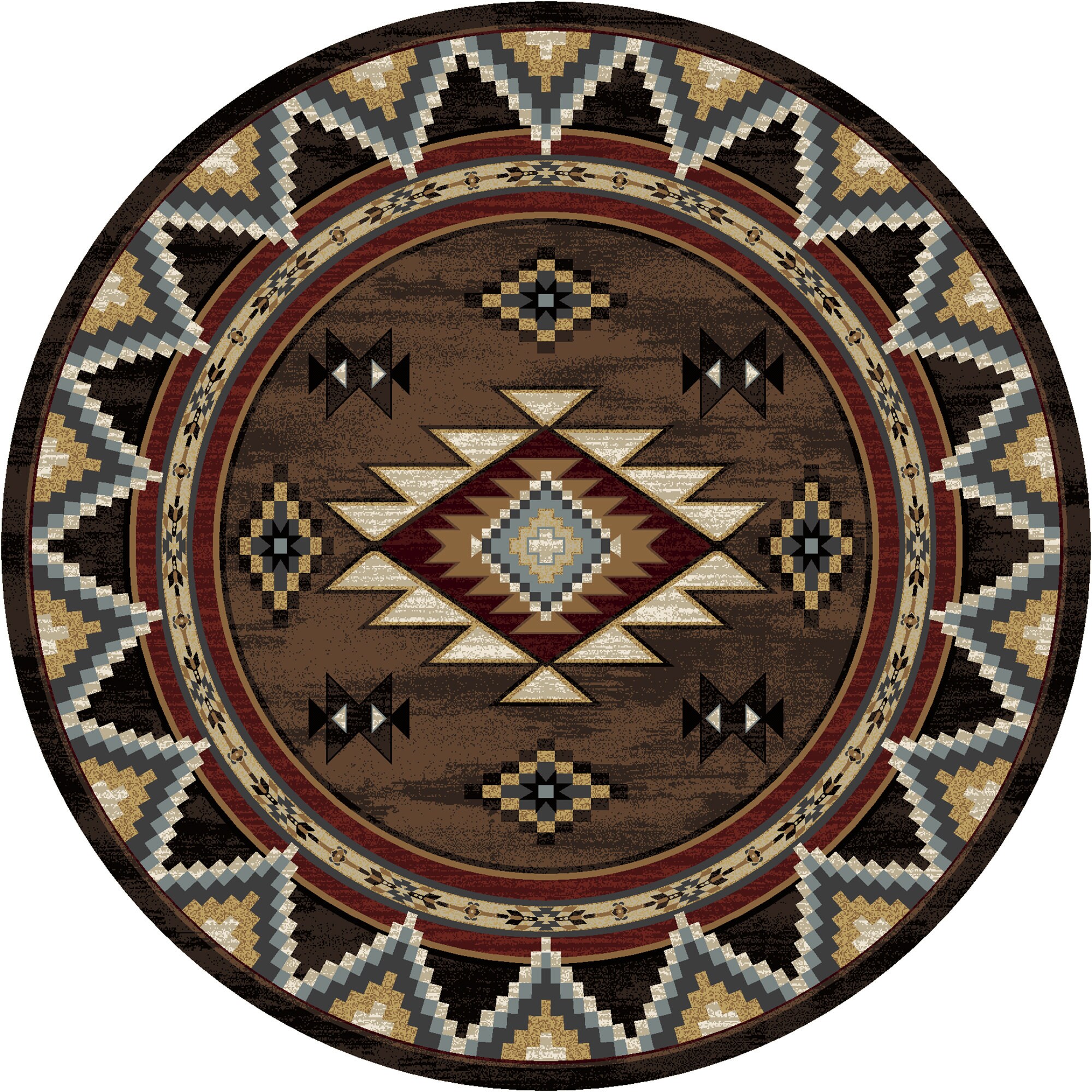 Brown Southwestern Rug Brown Native American Style Rug Brown Etsy