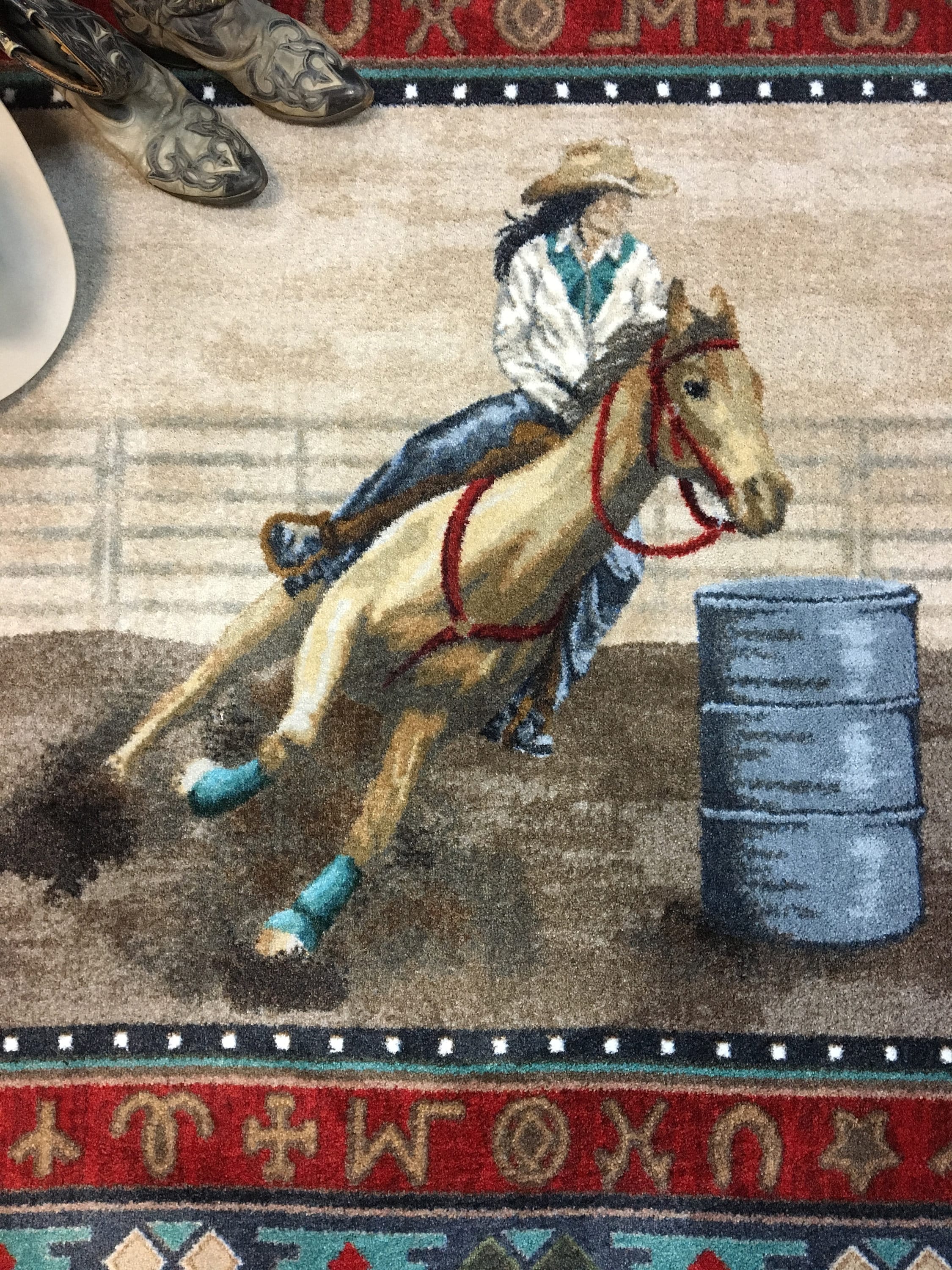 Cowboy Rug Cowboy Area Rug Western Rug Western Area Rug Etsy
