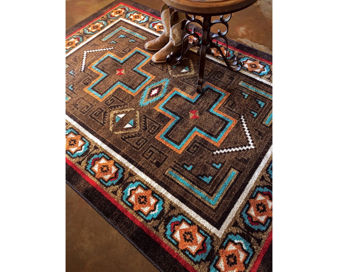 Brown Southwestern Rug, Brown Southwest Rug, Brown Southwestern Area