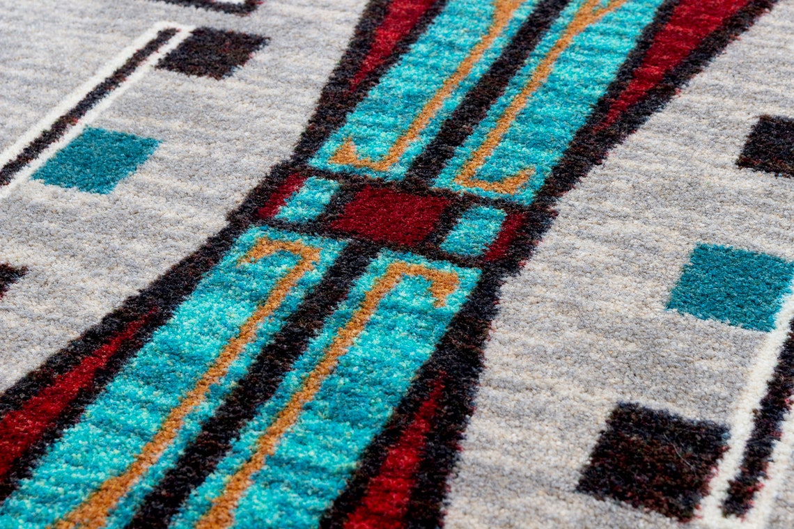 Gray Southwestern Rug Gray Southwest Rug Gray Southwestern Etsy