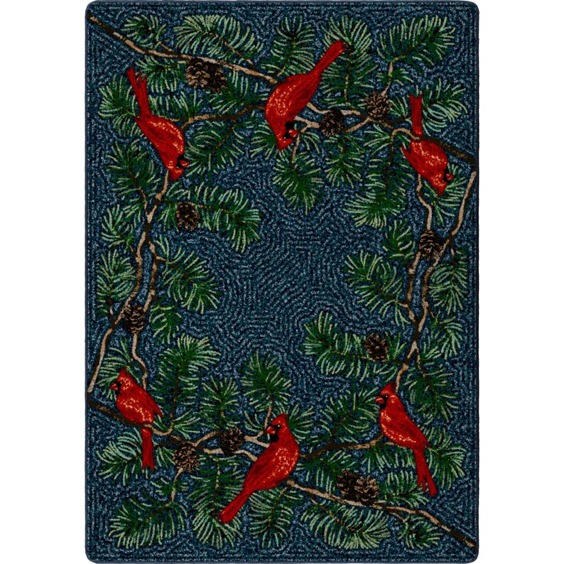 Red Cardinal Bird Rug Cardinal Bird Rug Red Cardinal Area Etsy