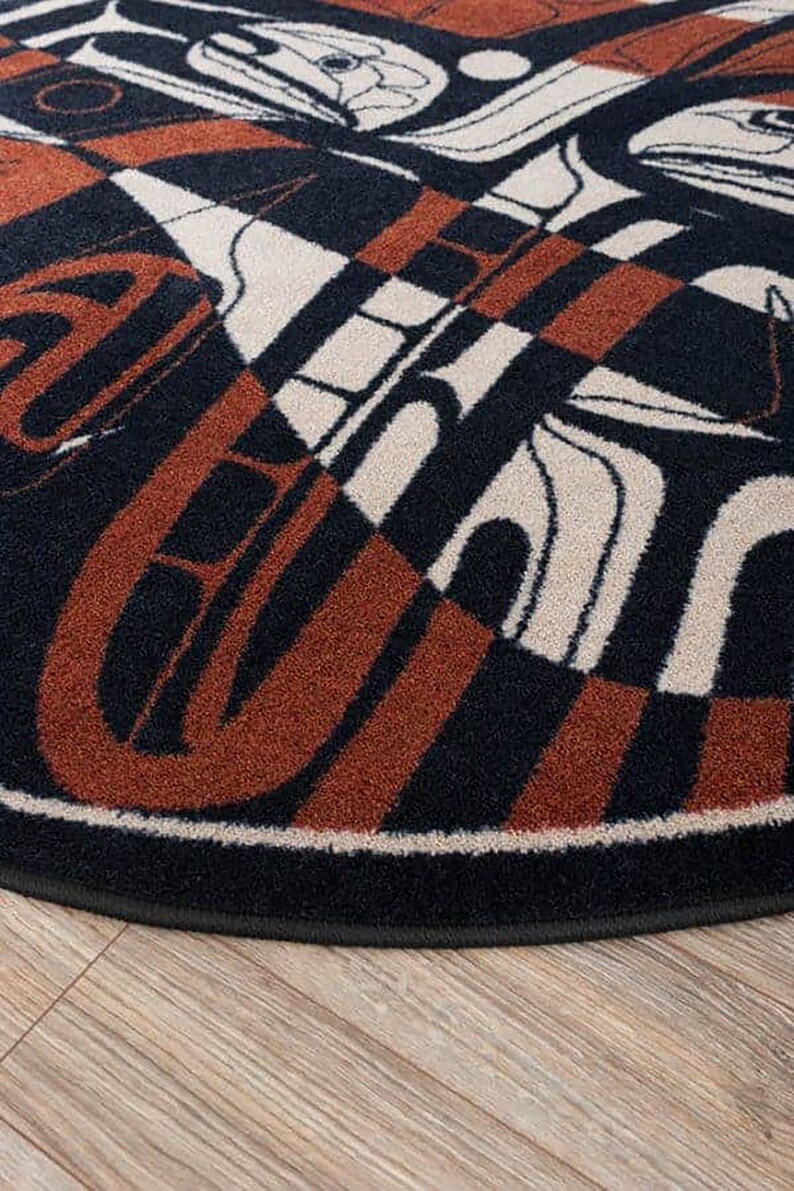 6ft Round Native American Rug Red Native American Round Rug Etsy