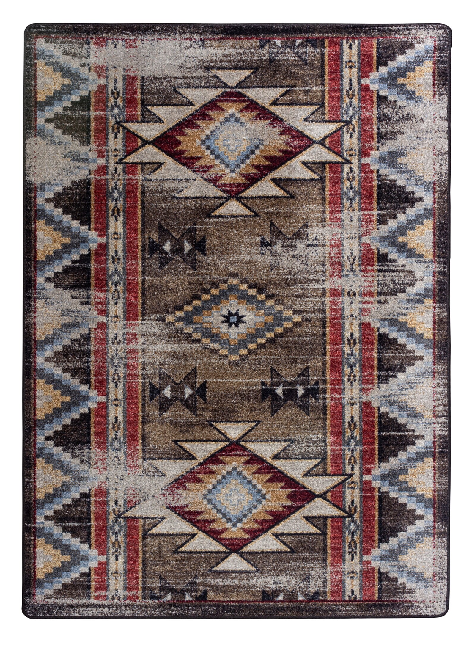 Brown Southwestern Rug Southwest Rug Native American Style Etsy