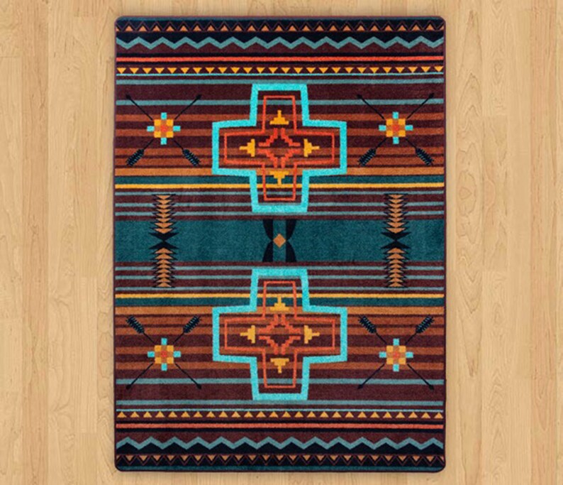 Bright Southwestern Rug Southwestern Area Rug Southwest Rug Etsy