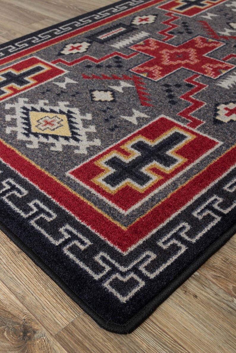 Southwest Rug Southwestern Decor Southwestern Area Rug Red and Black