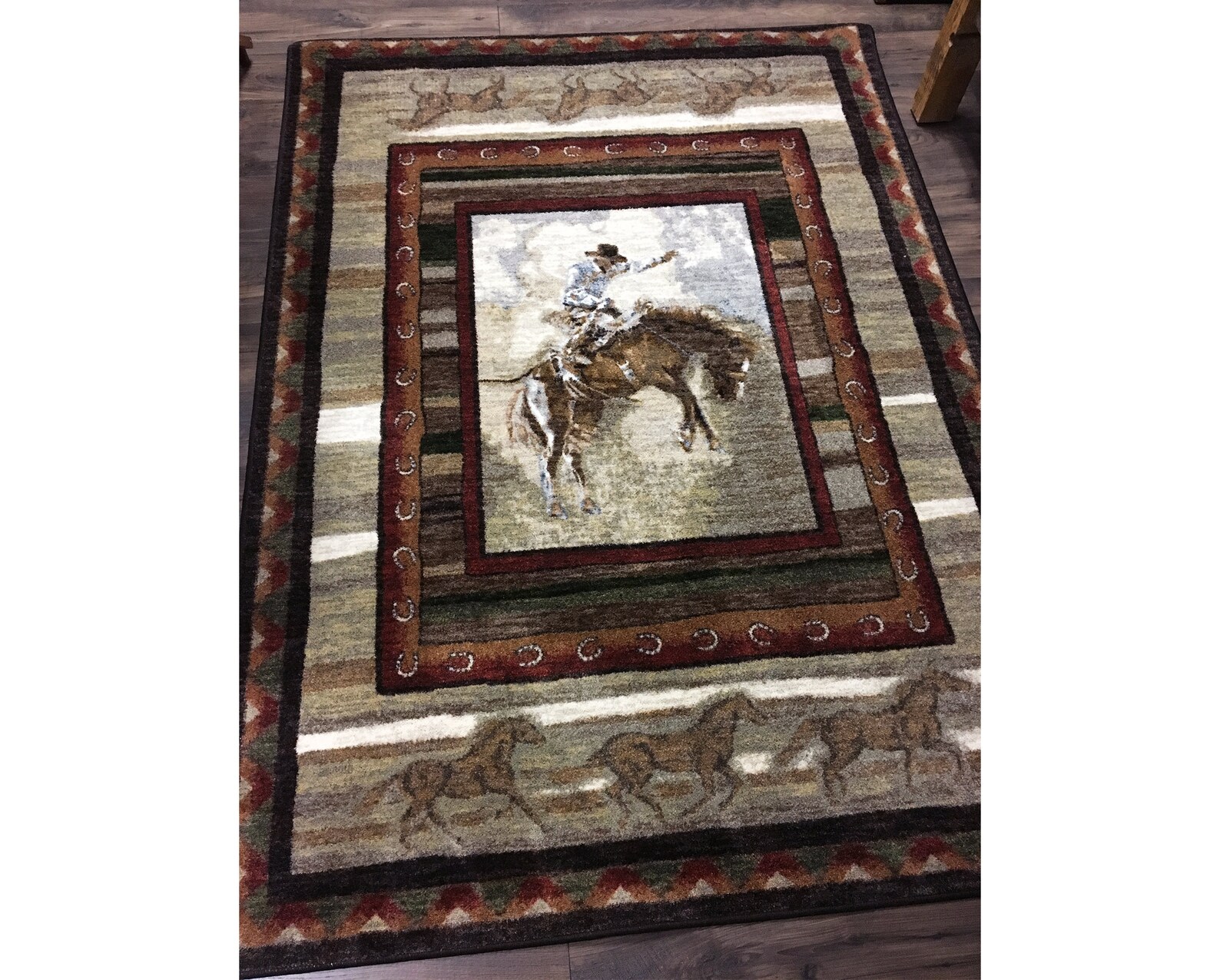 Cowboy Rug Cowboy Area Rug Western Rug Western Area Rug Etsy