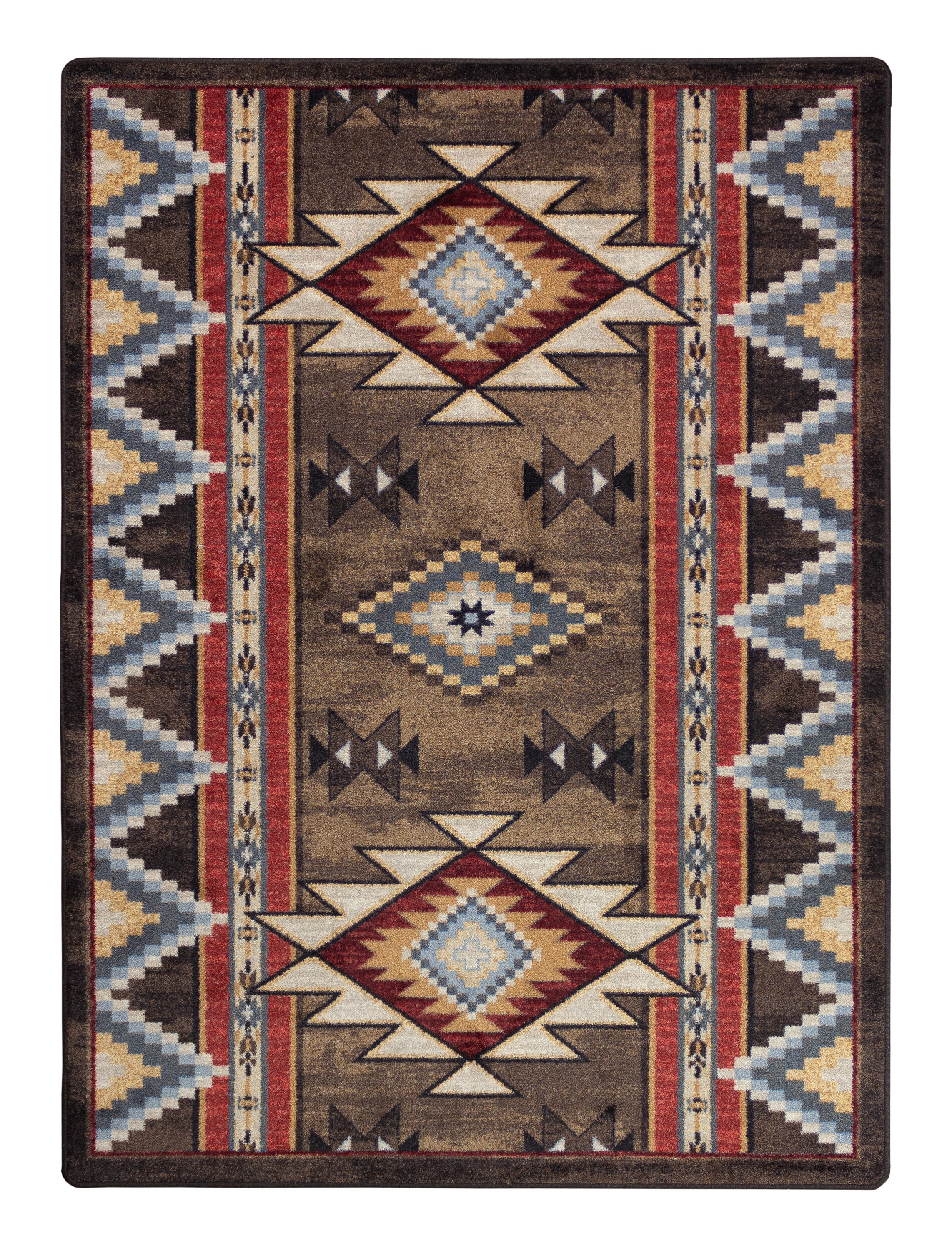 Brown Southwestern Rug Brown Native American Style Rug Brown Etsy